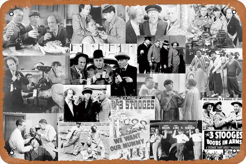 Vintage Collectible Posters - Die „Three Stooges“-Sammlung: Metall-Wanddekoration, lustiges Vintage-Schild,