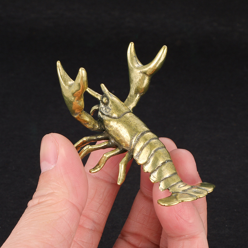 Vintage Collectible Pens - 【F】Massiver Messing-Krebs-Ornament, Vintage-Tierfigur, Stifthalter, Schreibtischdekoration, Kunsthandwerk,