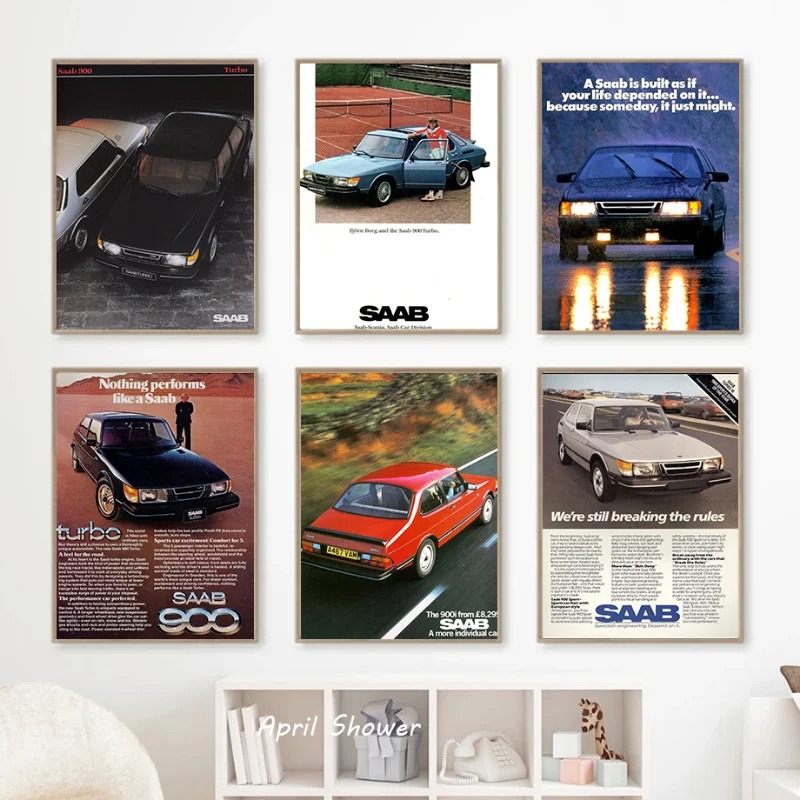 Klassische Vintage Saab 900 Tu – Vintage Collectible Posters Bewertung und Preis