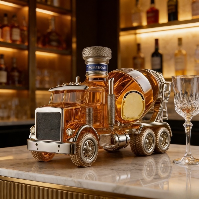 Vintage-Truck-Design Glas-Whis – Vintage Collectible Liquor Bottles Bewertung und Preis