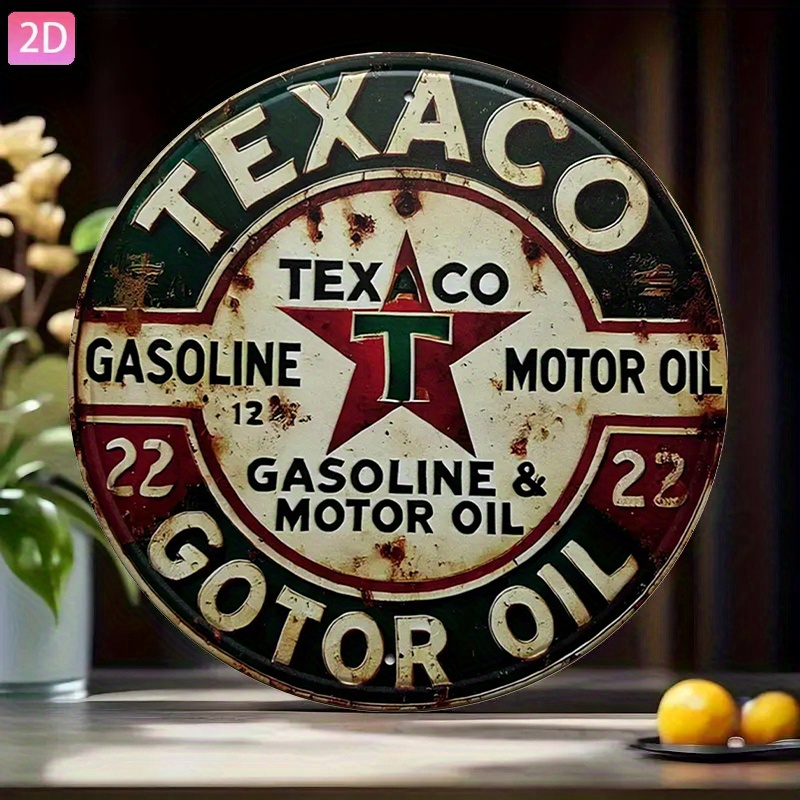 Vintage Texaco Öl-Metallschild – Vintage Collectible Plates Bewertung und Preis